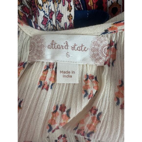 Altar'd State Sahara Dress S Boho Wide Sleeve Printed Multicolor Knee Length EUC - Picture 7 of 9